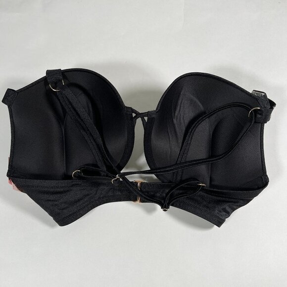 Victoria Secret 38C Bombshell Push Up Bikini Top Shine Strap LOGO Black - Picture 3 of 6